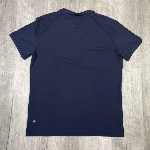 lululemon Womens Thick Short Sleeve T-shirt Navy Blue Athleisure Large Uniform N - Picture 5 of 6